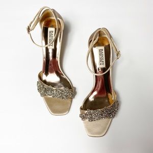 Bagley Mischka Latte Satin Alison Heeled S…